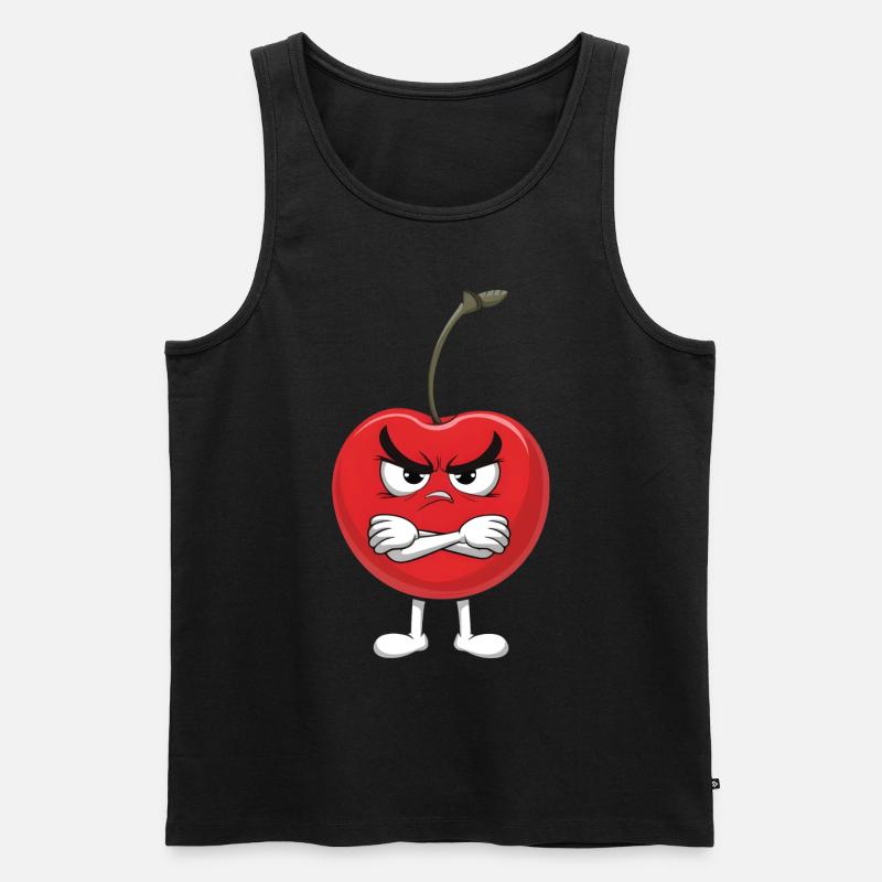 Kirsche - Männer Premium Bio Tank Top - Schwarz