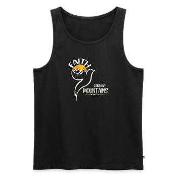 Faith can move Mountains, Christian gift. - Men's Premium Organic Tank Top - black - Front - Michal (187cm)