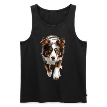 Australischer Schäferhund - Männer Premium Bio Tank Top - Schwarz - Vorne - AI Model Male 178 light (178cm)