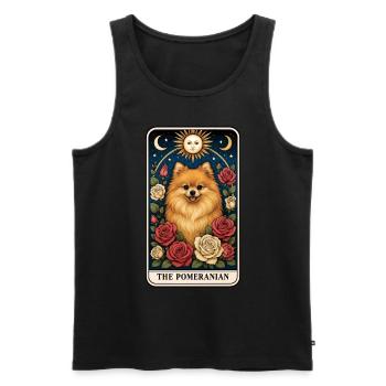 Zwergspitz - Männer Premium Bio Tank Top - Schwarz - Vorne - AI Model Male 178 light (178cm)