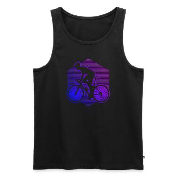Vélo de route féminin Vélo de route Vélo de route Cyclisme de route - Débardeur bio Premium Homme - noir - Devant - Michal (187cm)