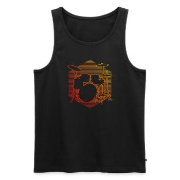 Drum Kit Drummer Drummer Drumming - Men's Premium Organic Tank Top - black - Front - Michal (187cm)