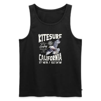 Kitesurf San Francisco coul - Débardeur bio Premium Homme - noir - Devant - Michal (187cm)