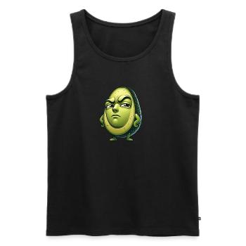Sceptique Avocat Dessin animé Ironique Drôle - Débardeur bio Premium Homme - noir - Devant - Michal (187cm)