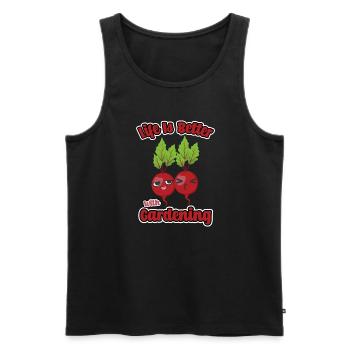 Leben mit Gartenarbeit Hobbygärtner Ruhestand - Männer Premium Bio Tank Top - Schwarz - Vorne - Michal (187cm)