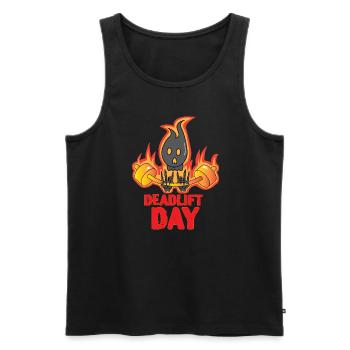 Deadlift Day Training Powerlifter Barbell Gym - Men's Premium Organic Tank Top - black - Front - Michal (187cm)