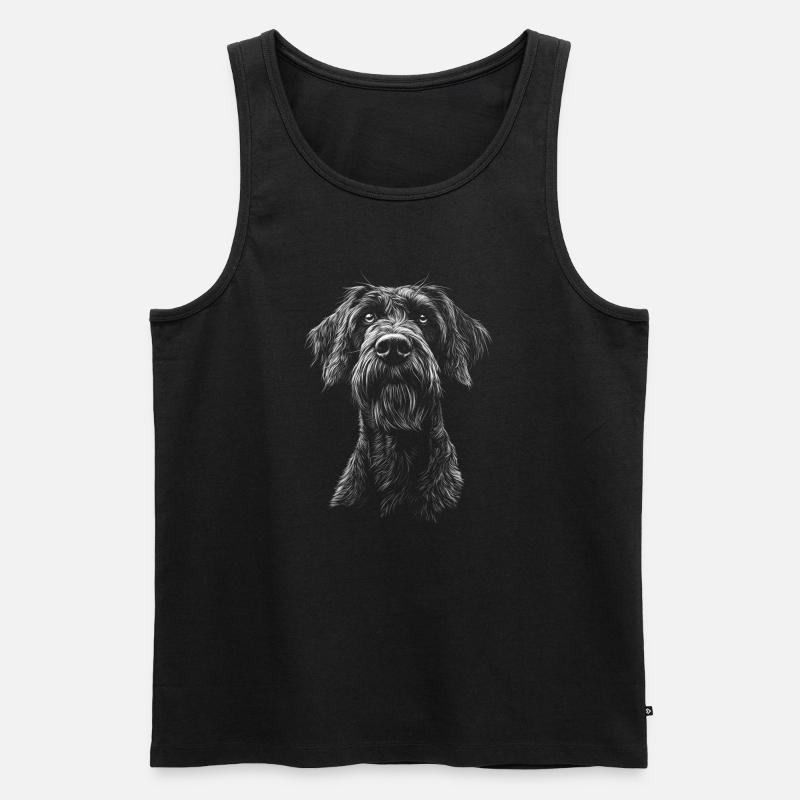 Deutsch Drahthaar Portrait Jagdhunde Hunde Jäger - Männer Premium Bio Tank Top - Schwarz