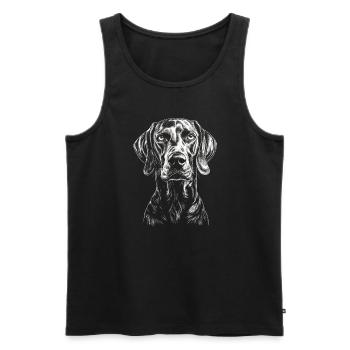 Weimaraner Portrait Hunting Dog Hunting Dogs Dogs - Men's Premium Organic Tank Top - black - Front - AI Model Male 178 light (178cm)