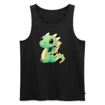 Bébé Dragon Chiot - Débardeur bio Premium Homme - noir - Devant - AI Model Male 178 light (178cm)