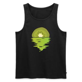 Kiwi Ocean - Männer Premium Bio Tank Top - Schwarz - Vorne - AI Model Male 178 light (178cm)