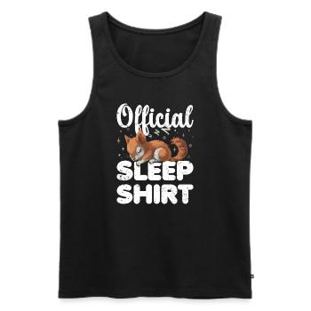 Squirrel Official Sleep Shirt Lazy Relax - Men's Premium Organic Tank Top - black - Front - Michal (187cm)