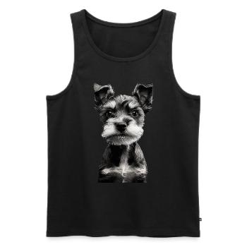 Zwergschnauzer - Männer Premium Bio Tank Top - Schwarz - Vorne - Michal (187cm)