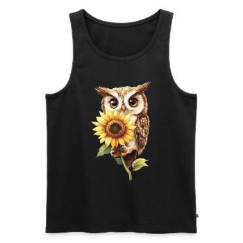 Schneeleopard - Männer Premium Bio Tank Top - Schwarz - Vorne - AI Model Male 178 light (178cm)