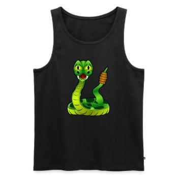 Illustration serpent - Kindermotiv - Débardeur bio Premium Homme - noir - Devant - AI Model Male 178 light (178cm)