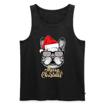 Frohe Weihnachtsfeier - Männer Premium Bio Tank Top - Schwarz - Vorne - AI Model Male 178 light (178cm)
