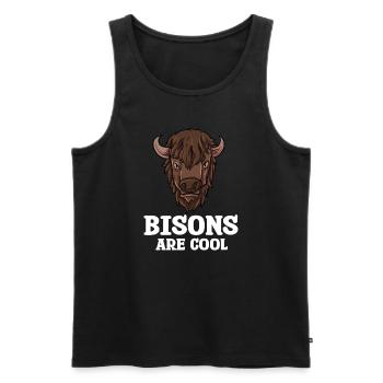 Bison Büffel Buffalo Nationalpark Wildnis Western - Männer Premium Bio Tank Top - Schwarz - Vorne - Michal (187cm)