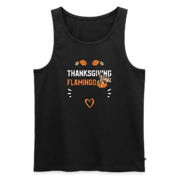 Thanksgiving Flamingo - Männer Premium Bio Tank Top - Schwarz - Vorne - Michal (187cm)
