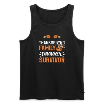 Thanksgiving Family Dinner Survivor - Men's Premium Organic Tank Top - black - Front - Michal (187cm)