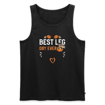 Meilleur jour de jambe de tous les temps - Thanksgiving - Débardeur bio Premium Homme - noir - Devant - Michal (187cm)