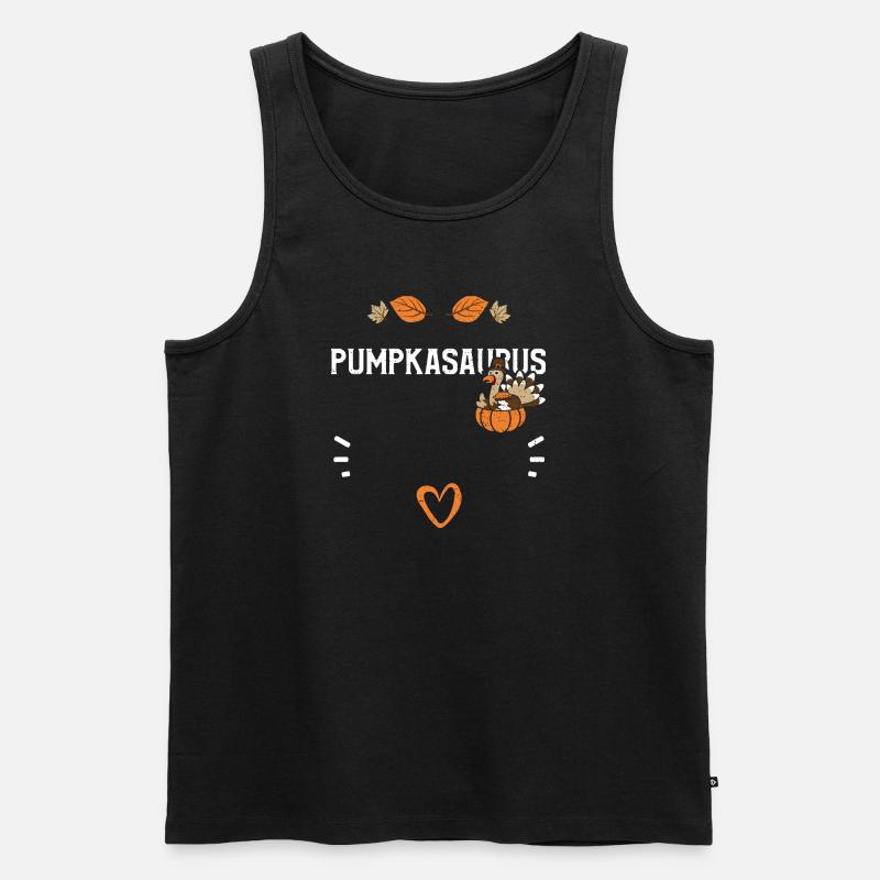 Pumpkasaurus - Action de grâce - Débardeur bio Premium Homme - noir