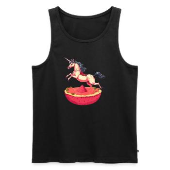 Einhorn mit Wassermelone und Drachenfrucht - - Männer Premium Bio Tank Top - Schwarz - Vorne - AI Model Male 178 light (178cm)