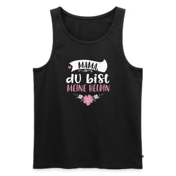 Mama, du bist meine Heldin - Männer Premium Bio Tank Top - Schwarz - Vorne - AI Model Male 178 light (178cm)