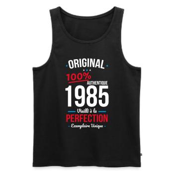 Anniversaire 40 ans - Original 1985 - Débardeur bio Premium Homme - noir - Devant - Michal (187cm)