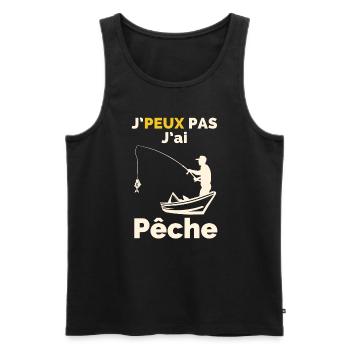 J'Peux pas j'ai pêche - Débardeur bio Premium Homme - noir - Devant - Michal (187cm)