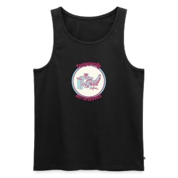 TEMPORARILYNOTINSERVICE! - Männer Premium Bio Tank Top - Schwarz - Vorne - Michal (187cm)