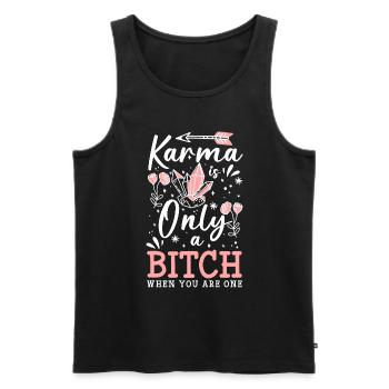 Karma Meditation Sarcasm Life - Men's Premium Organic Tank Top - black - Front - AI Model Male 178 light (178cm)
