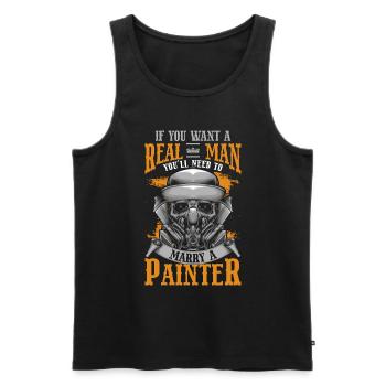 Painting Spray Can Colorful Construction Site - Men's Premium Organic Tank Top - black - Front - AI Model Male 178 light (178cm)