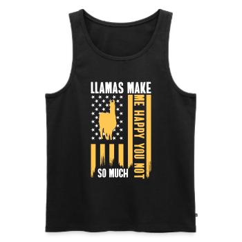 Kamel Nutztier Wolle - Männer Premium Bio Tank Top - Schwarz - Vorne - AI Model Male 178 light (178cm)