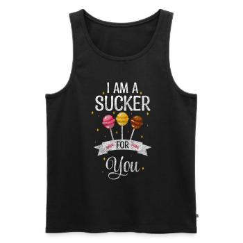 Pâte à muffins au sucre au chocolat - Débardeur bio Premium Homme - noir - Devant - Michal (187cm)