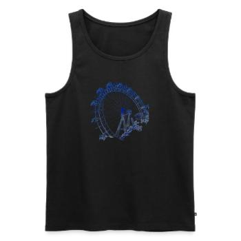 Wiener Riesenrad im Prater, Wahrzeichen von Wien - Männer Premium Bio Tank Top - Schwarz - Vorne - AI Model Male 178 light (178cm)