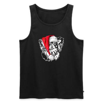Santa Chihuahua Chiens de Noël Chiens Wilsigns - Débardeur bio Premium Homme - noir - Devant - Michal (187cm)