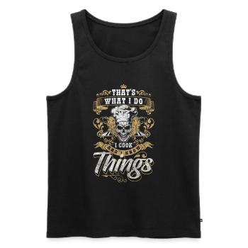 Cook, Chef, Chef, Cook, Hobby Chef - Men's Premium Organic Tank Top - black - Front - AI Model Male 178 light (178cm)