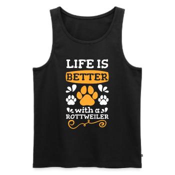 Amour des chiens de maîtresse Rottweiler - Débardeur bio Premium Homme - noir - Devant - Michal (187cm)