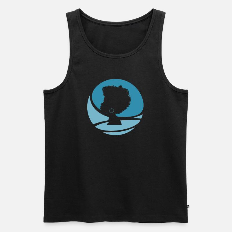 Soul Afro - Männer Premium Bio Tank Top - Schwarz