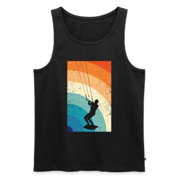 Kitesurfing - Männer Premium Bio Tank Top - Schwarz - Vorne - AI Model Male 178 light (178cm)