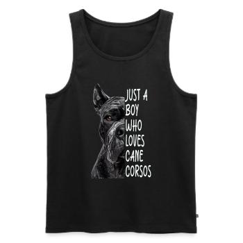 Cane corso - Débardeur bio Premium Homme - noir - Devant - AI Model Male 178 light (178cm)