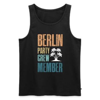 Berlin Party Crew - Männer Premium Bio Tank Top - Schwarz - Vorne - Michal (187cm)