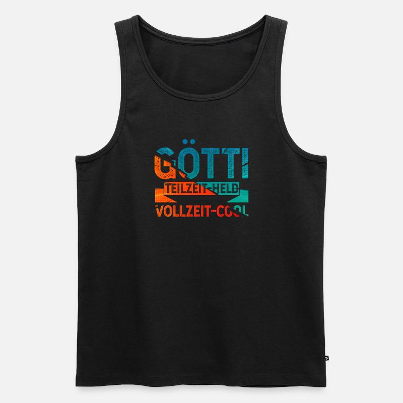 Götti Held - Männer Premium Bio Tank Top - Schwarz