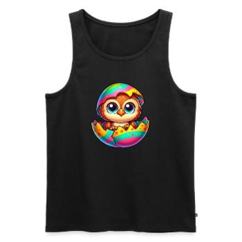 Süße Eule Osterei Cartoon Schlüpfen Bunt - Männer Premium Bio Tank Top - Schwarz - Vorne - AI Model Male 178 light (178cm)