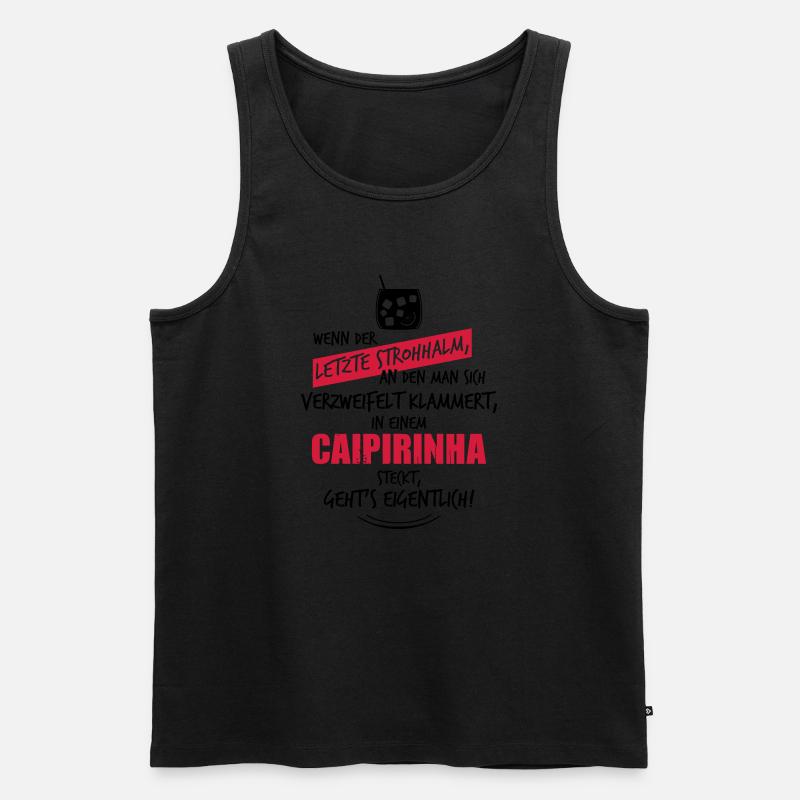 Letzter Strohhalm Caipirinha - Männer Premium Bio Tank Top - Schwarz