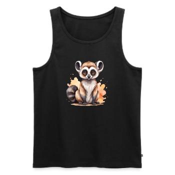 Lémurien Cool Cool Madagascar - Débardeur bio Premium Homme - noir - Devant - Michal (187cm)