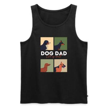 dog dad life is wuff - Männer Premium Bio Tank Top - Schwarz - Vorne - Michal (187cm)