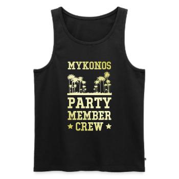 Mykonos Party Crew - Männer Premium Bio Tank Top - Schwarz - Vorne - Michal (187cm)