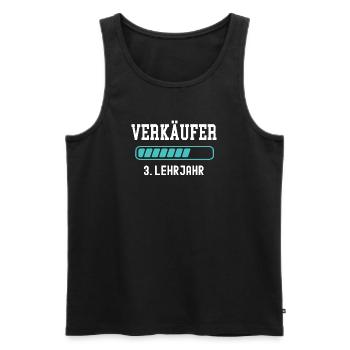 Verkäufer Ausbildung 3 Lehrjahr 3. Ausbildungsjahr - Männer Premium Bio Tank Top - Schwarz - Vorne - Michal (187cm)
