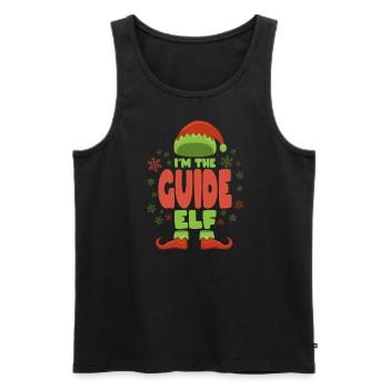 Tourguide Weihnachtself - Männer Premium Bio Tank Top - Schwarz - Vorne - Michal (187cm)