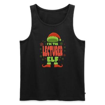 Lecturer Christmas Elf - Men's Premium Organic Tank Top - black - Front - AI Model Male 178 light (178cm)